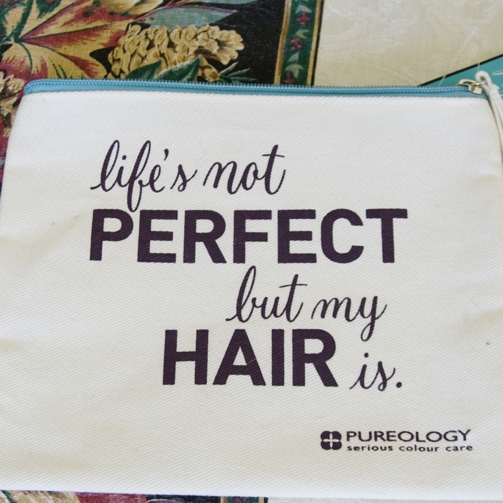 Pureology zippered canvas makeup bag NWT